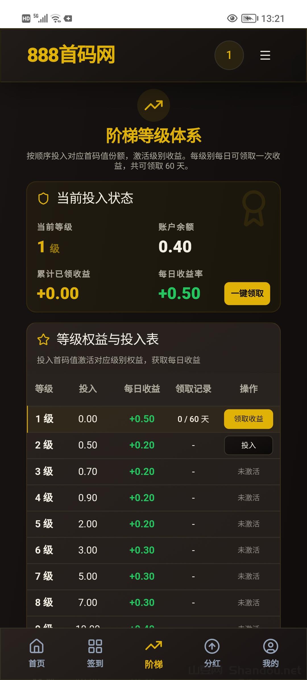 888首码网，0撸阶梯分红。